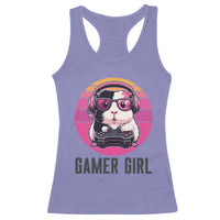 Funny Guinea Pig Video Game Rodent Lover Racerback Tank Top Gamers Girl Sunset Retro Gift - Wonder Print Shop