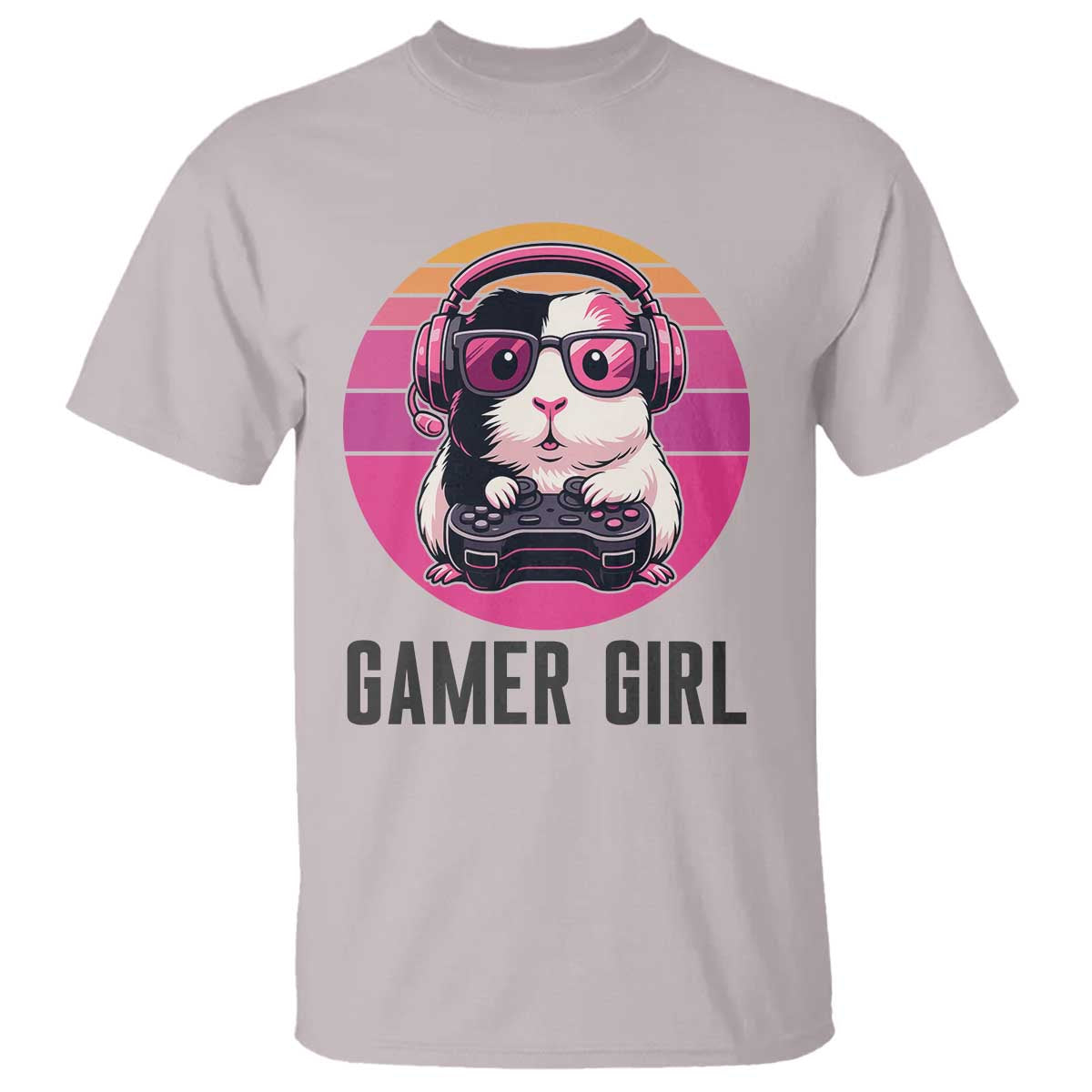 Funny Guinea Pig Video Game Rodent Lover T Shirt Gamers Girl Sunset Retro Gift - Wonder Print Shop