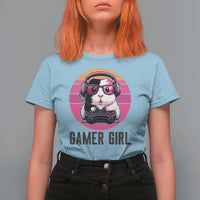 Funny Guinea Pig Video Game Rodent Lover T Shirt For Women Gamers Girl Sunset Retro Gift - Wonder Print Shop
