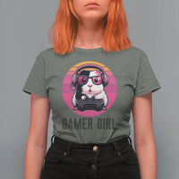 Funny Guinea Pig Video Game Rodent Lover T Shirt For Women Gamers Girl Sunset Retro Gift - Wonder Print Shop