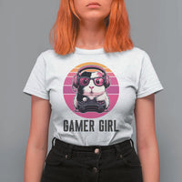 Funny Guinea Pig Video Game Rodent Lover T Shirt For Women Gamers Girl Sunset Retro Gift - Wonder Print Shop