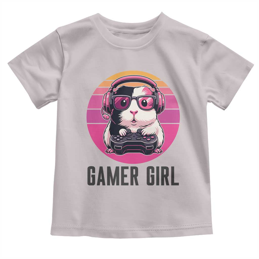 Funny Guinea Pig Video Game Rodent Lover Toddler T Shirt Gamers Girl Sunset Retro Gift - Wonder Print Shop