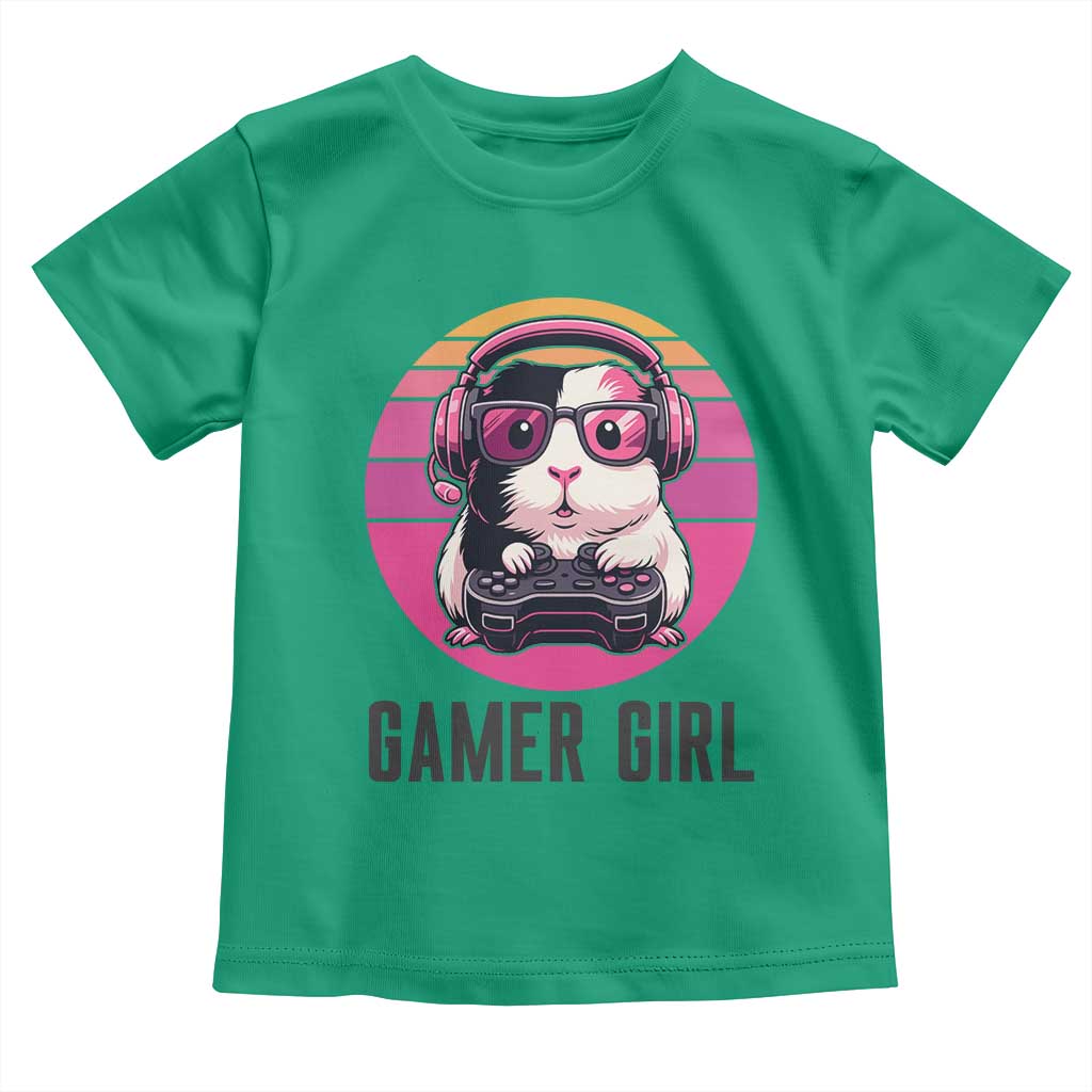 Funny Guinea Pig Video Game Rodent Lover Toddler T Shirt Gamers Girl Sunset Retro Gift - Wonder Print Shop