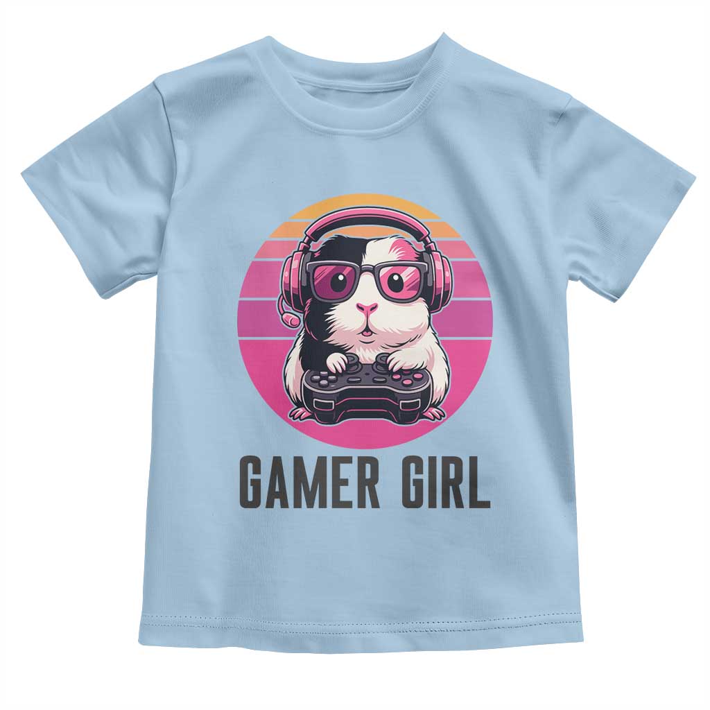 Funny Guinea Pig Video Game Rodent Lover Toddler T Shirt Gamers Girl Sunset Retro Gift - Wonder Print Shop