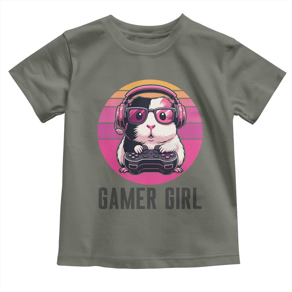 Funny Guinea Pig Video Game Rodent Lover Toddler T Shirt Gamers Girl Sunset Retro Gift - Wonder Print Shop