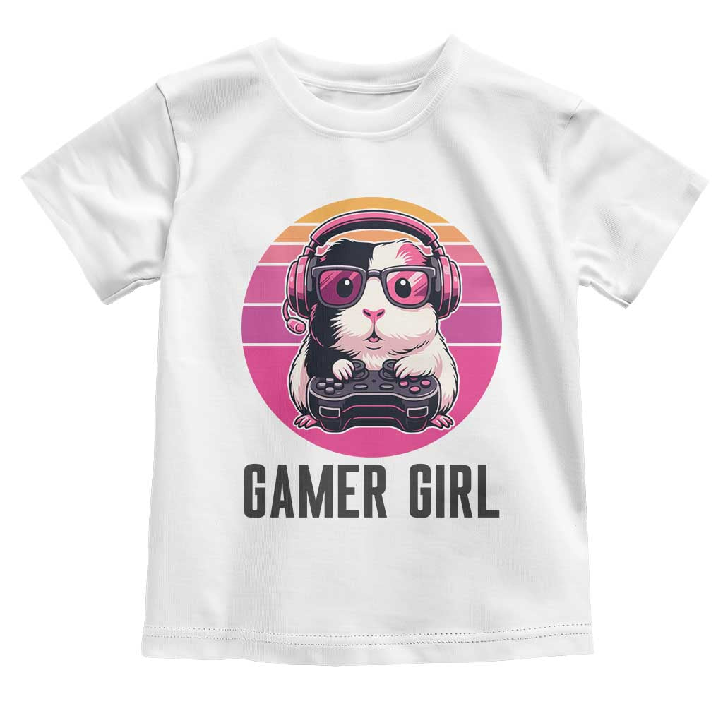 Funny Guinea Pig Video Game Rodent Lover Toddler T Shirt Gamers Girl Sunset Retro Gift - Wonder Print Shop
