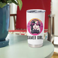 Funny Guinea Pig Video Game Rodent Lover Tumbler Cup Gamers Girl Sunset Retro Gift - Wonder Print Shop