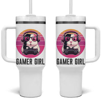 Funny Guinea Pig Video Game Rodent Lover Tumbler With Handle Gamers Girl Sunset Retro Gift - Wonder Print Shop