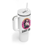 Funny Guinea Pig Video Game Rodent Lover Tumbler With Handle Gamers Girl Sunset Retro Gift - Wonder Print Shop