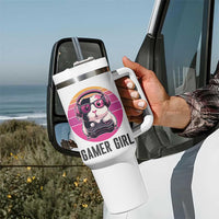 Funny Guinea Pig Video Game Rodent Lover Tumbler With Handle Gamers Girl Sunset Retro Gift - Wonder Print Shop