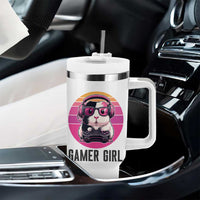 Funny Guinea Pig Video Game Rodent Lover Tumbler With Handle Gamers Girl Sunset Retro Gift - Wonder Print Shop