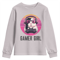Funny Guinea Pig Video Game Rodent Lover Youth Sweatshirt Gamers Girl Sunset Retro Gift - Wonder Print Shop