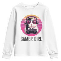 Funny Guinea Pig Video Game Rodent Lover Youth Sweatshirt Gamers Girl Sunset Retro Gift - Wonder Print Shop