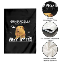 Funny Giant Guinea Pig Monster Roaring Tokyo Japan Garden Flag Guineapigzilla - Wonder Print Shop