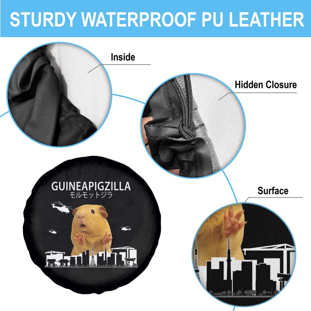 Funny Giant Guinea Pig Monster Roaring Tokyo Japan Spare Tire Cover Guineapigzilla - Wonder Print Shop