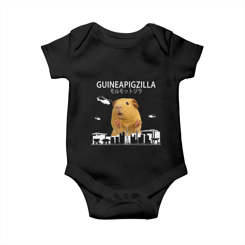Funny Giant Guinea Pig Monster Roaring Tokyo Japan Baby Onesie Guineapigzilla - Wonder Print Shop