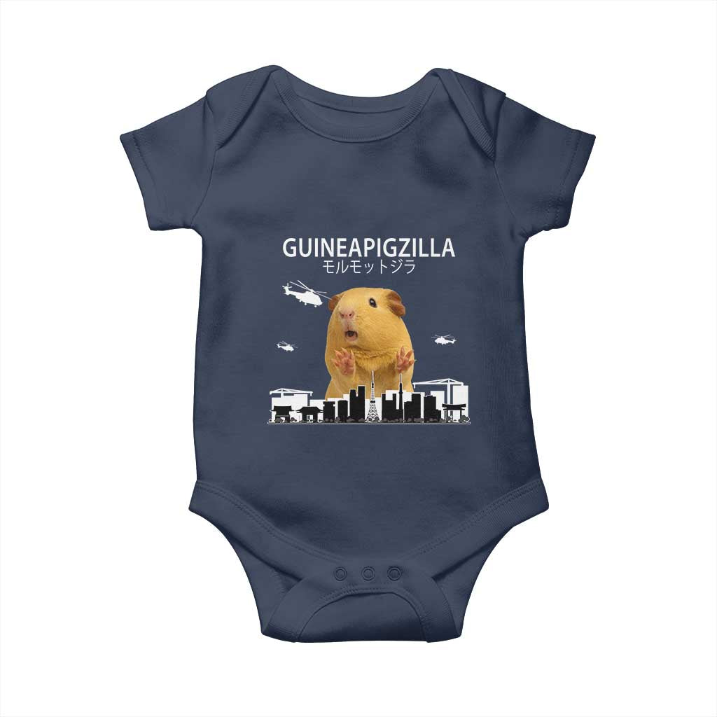 Funny Giant Guinea Pig Monster Roaring Tokyo Japan Baby Onesie Guineapigzilla - Wonder Print Shop