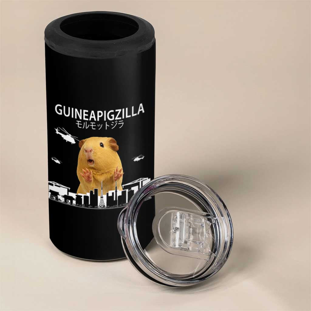 Funny Giant Guinea Pig Monster Roaring Tokyo Japan 4 in 1 Can Cooler Tumbler Guineapigzilla - Wonder Print Shop