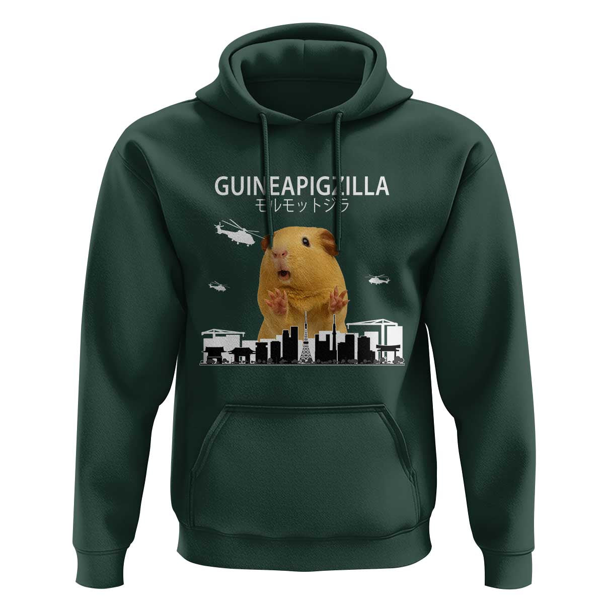 Funny Giant Guinea Pig Monster Roaring Tokyo Japan Hoodie Guineapigzilla - Wonder Print Shop