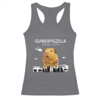 Funny Giant Guinea Pig Monster Roaring Tokyo Japan Racerback Tank Top Guineapigzilla - Wonder Print Shop