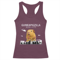 Funny Giant Guinea Pig Monster Roaring Tokyo Japan Racerback Tank Top Guineapigzilla - Wonder Print Shop