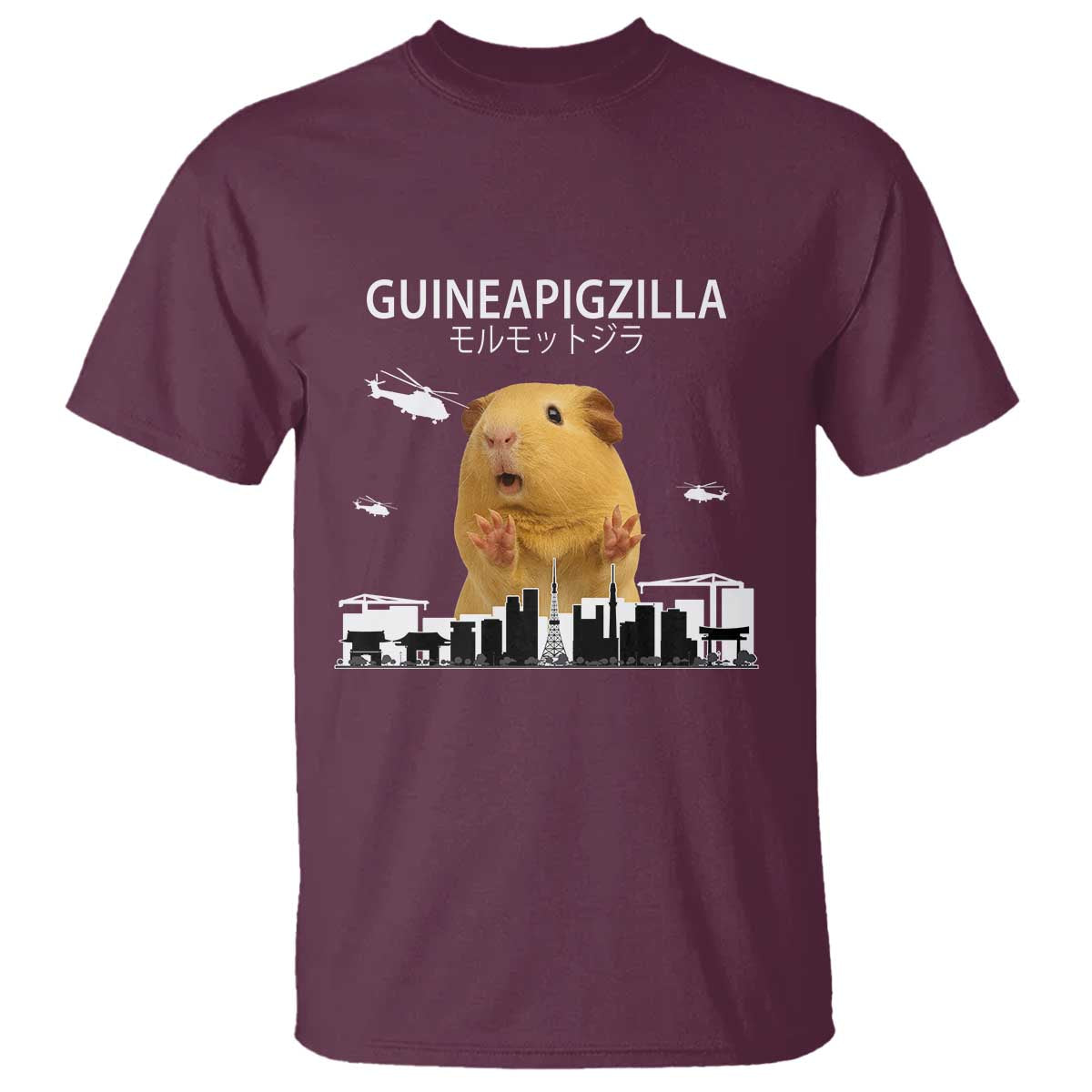 Funny Giant Guinea Pig Monster Roaring Tokyo Japan T Shirt Guineapigzilla - Wonder Print Shop