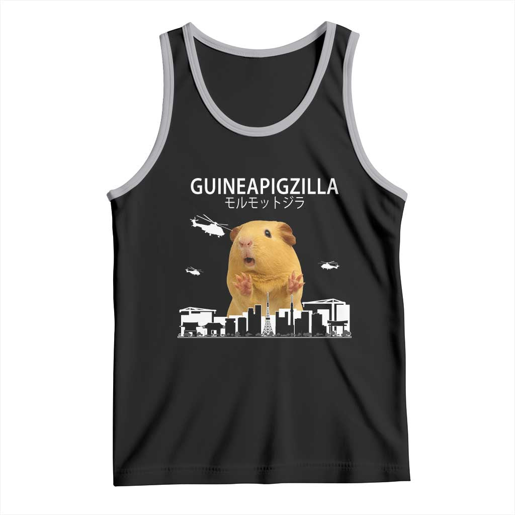 Funny Giant Guinea Pig Monster Roaring Tokyo Japan Tank Top Guineapigzilla - Wonder Print Shop