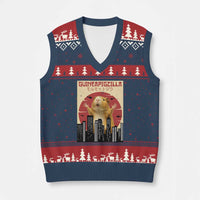 Guineapigzilla Giant V-Neck Knit Sweater Vest Funny Guinea Pig Monster Tokyo Japan Gift - Wonder Print Shop