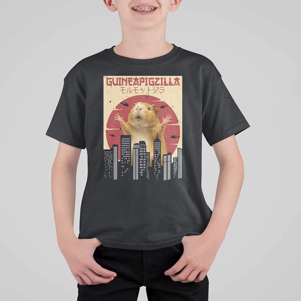 Guineapigzilla Giant T Shirt For Kid Funny Guinea Pig Monster Tokyo Japan Gift - Wonder Print Shop