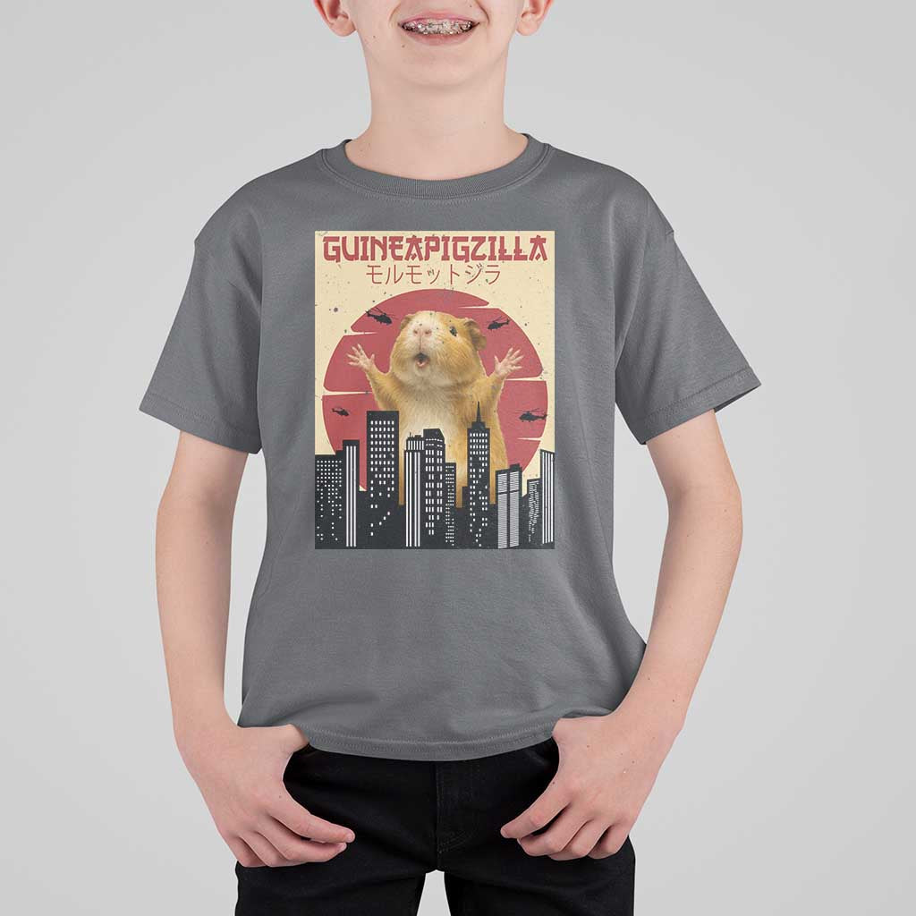 Guineapigzilla Giant T Shirt For Kid Funny Guinea Pig Monster Tokyo Japan Gift - Wonder Print Shop