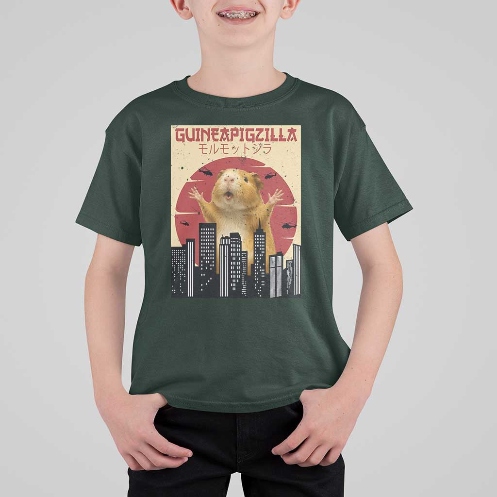 Guineapigzilla Giant T Shirt For Kid Funny Guinea Pig Monster Tokyo Japan Gift - Wonder Print Shop