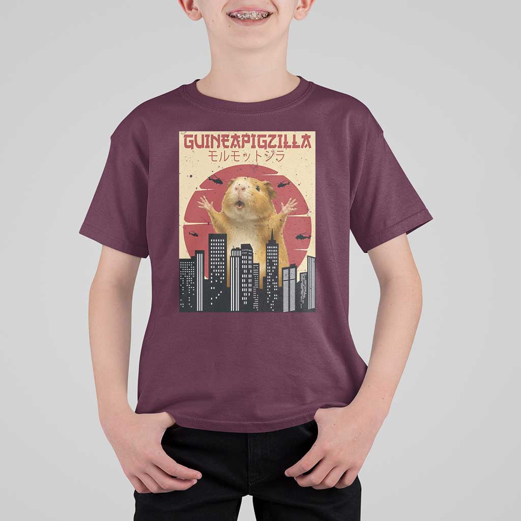 Guineapigzilla Giant T Shirt For Kid Funny Guinea Pig Monster Tokyo Japan Gift - Wonder Print Shop