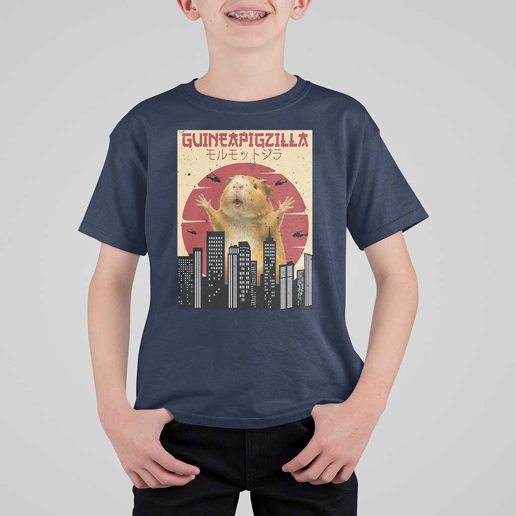 Guineapigzilla Giant T Shirt For Kid Funny Guinea Pig Monster Tokyo Japan Gift - Wonder Print Shop
