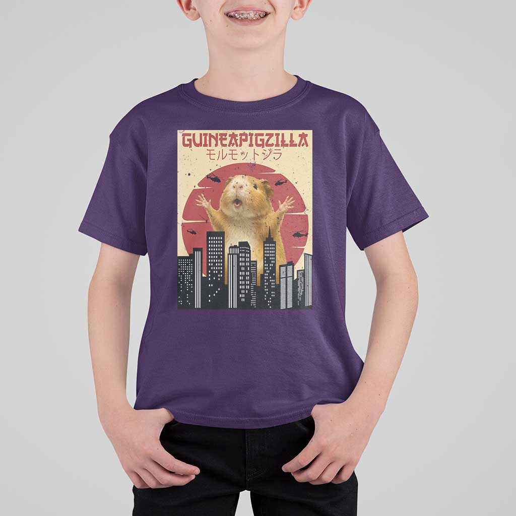 Guineapigzilla Giant T Shirt For Kid Funny Guinea Pig Monster Tokyo Japan Gift - Wonder Print Shop