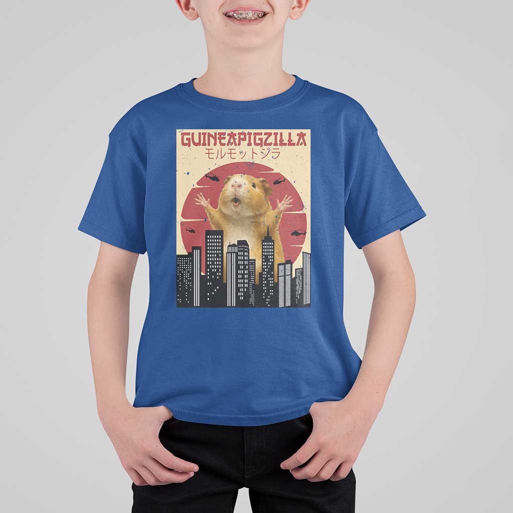 Guineapigzilla Giant T Shirt For Kid Funny Guinea Pig Monster Tokyo Japan Gift - Wonder Print Shop