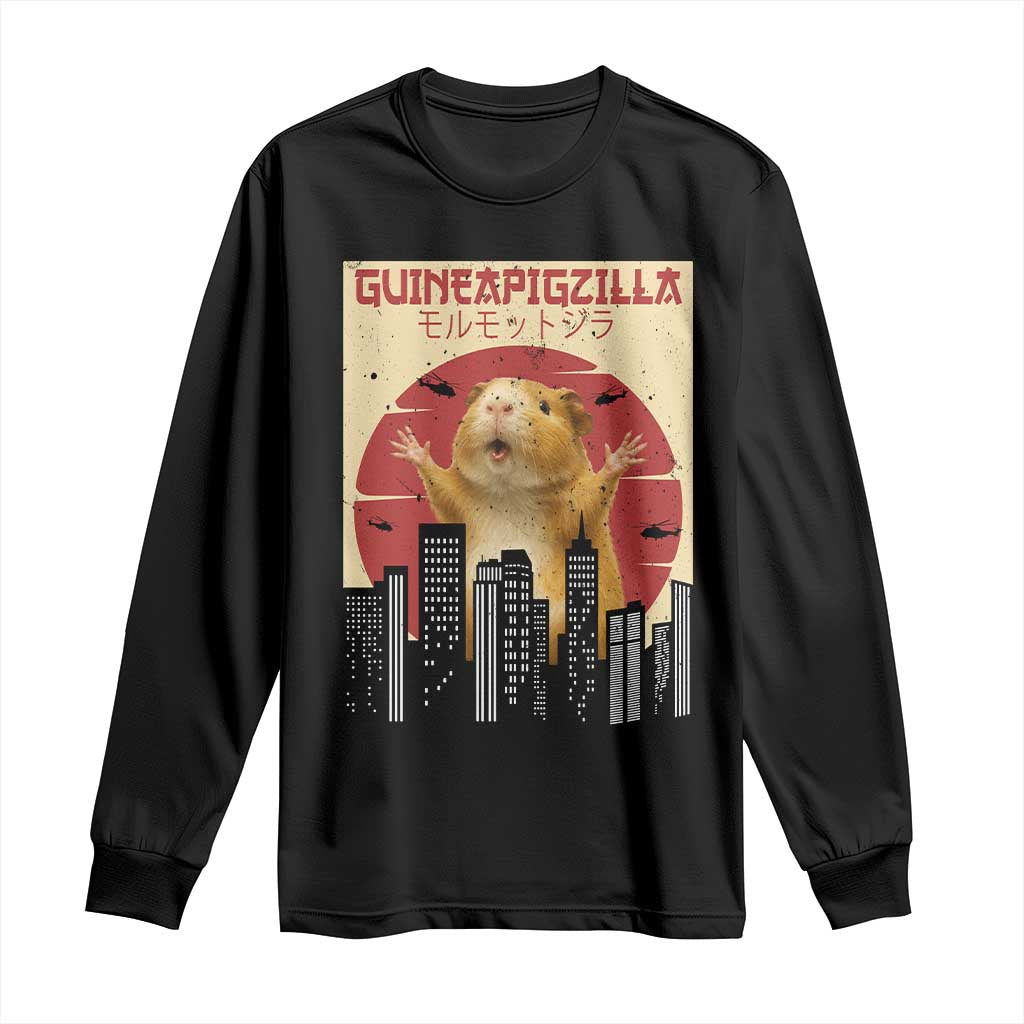 Guineapigzilla Giant Long Sleeve Shirt Funny Guinea Pig Monster Tokyo Japan Gift - Wonder Print Shop