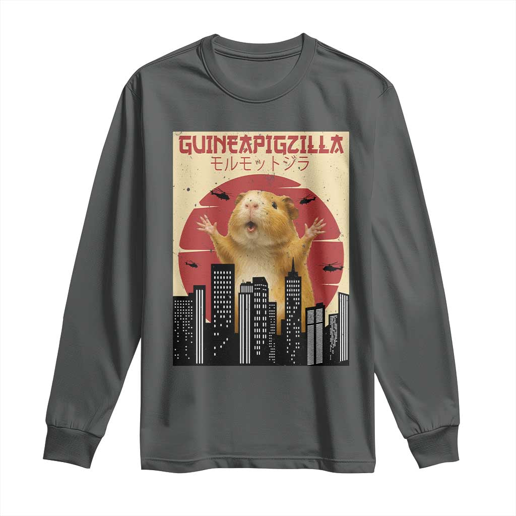 Guineapigzilla Giant Long Sleeve Shirt Funny Guinea Pig Monster Tokyo Japan Gift - Wonder Print Shop