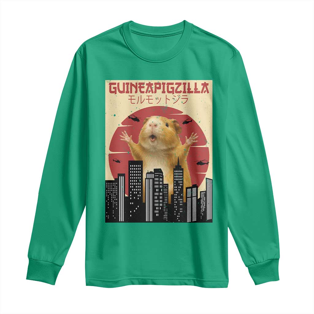 Guineapigzilla Giant Long Sleeve Shirt Funny Guinea Pig Monster Tokyo Japan Gift - Wonder Print Shop