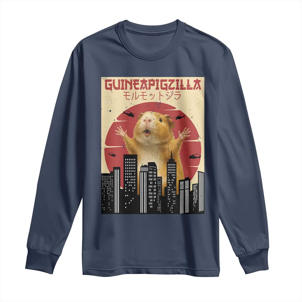 Guineapigzilla Giant Long Sleeve Shirt Funny Guinea Pig Monster Tokyo Japan Gift - Wonder Print Shop