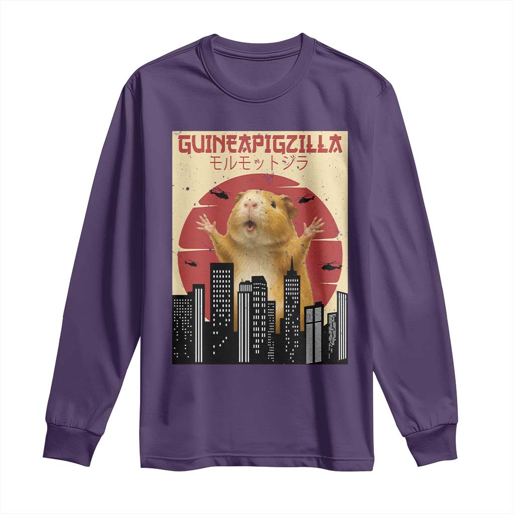 Guineapigzilla Giant Long Sleeve Shirt Funny Guinea Pig Monster Tokyo Japan Gift - Wonder Print Shop