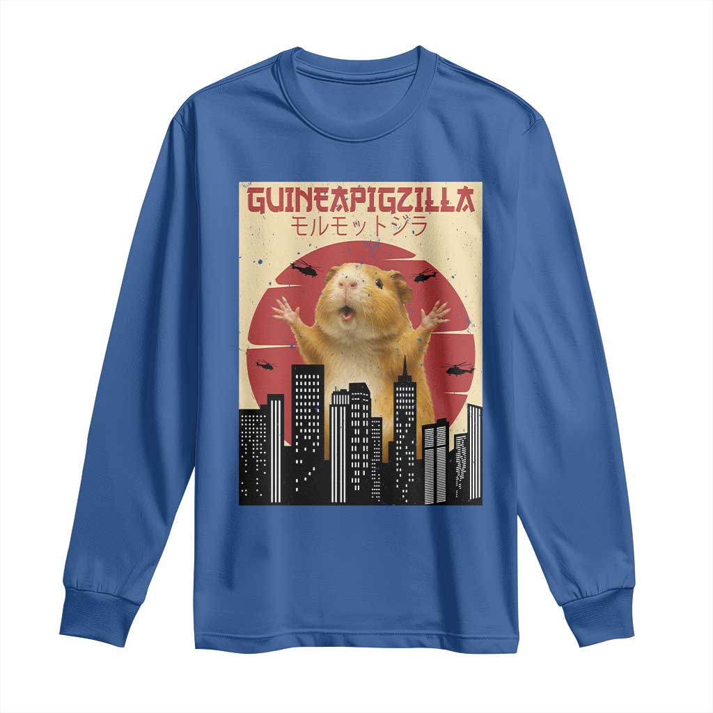 Guineapigzilla Giant Long Sleeve Shirt Funny Guinea Pig Monster Tokyo Japan Gift - Wonder Print Shop