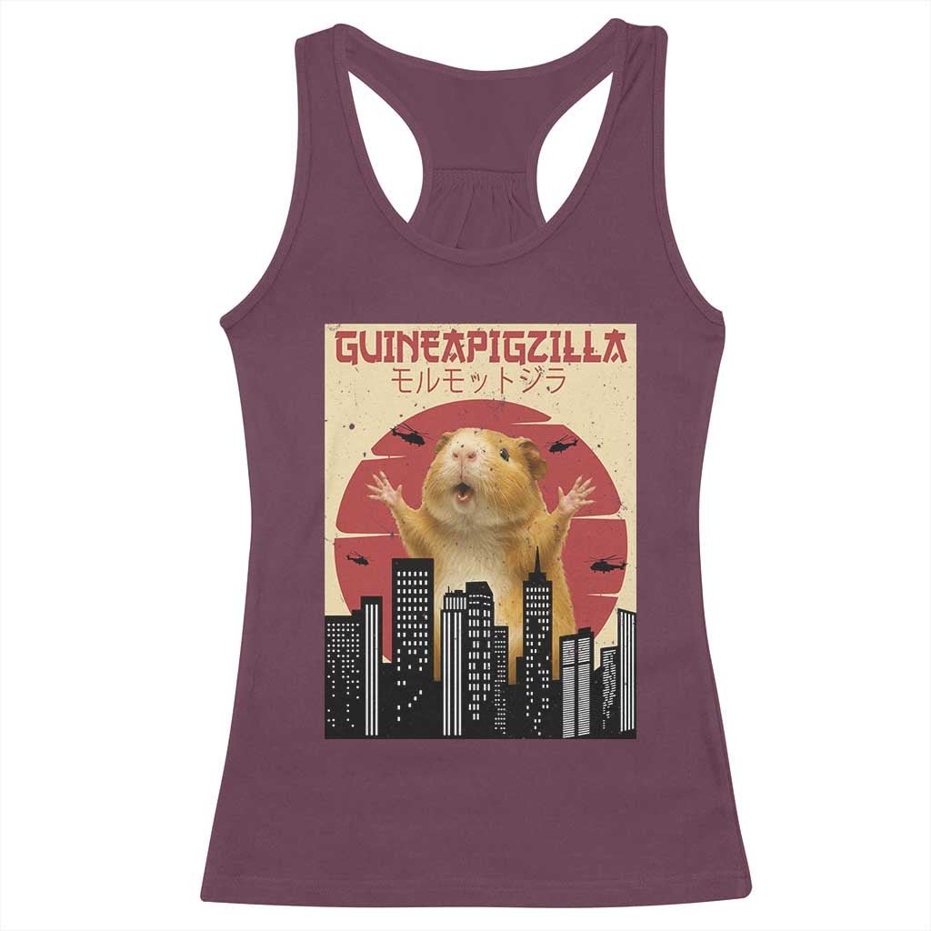 Guineapigzilla Giant Racerback Tank Top Funny Guinea Pig Monster Tokyo Japan Gift - Wonder Print Shop