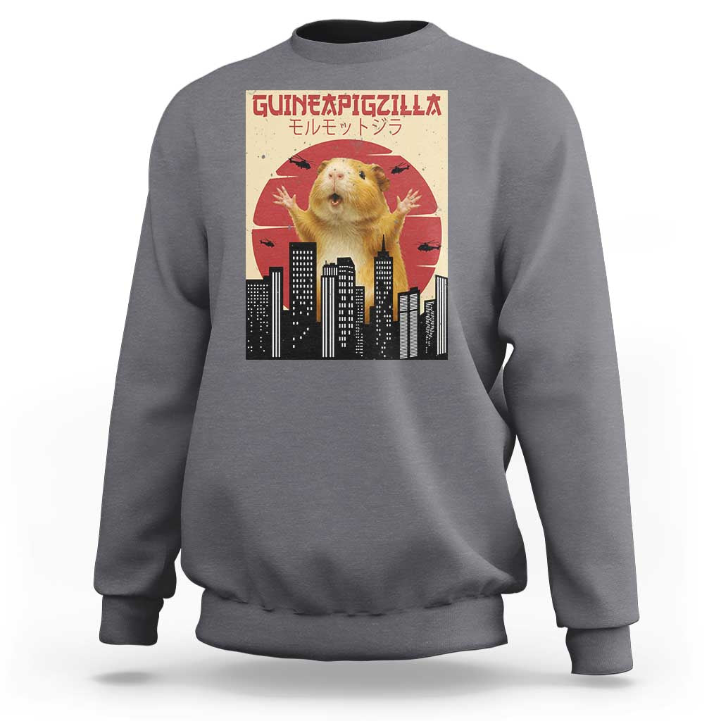 Guineapigzilla Giant Sweatshirt Funny Guinea Pig Monster Tokyo Japan Gift - Wonder Print Shop