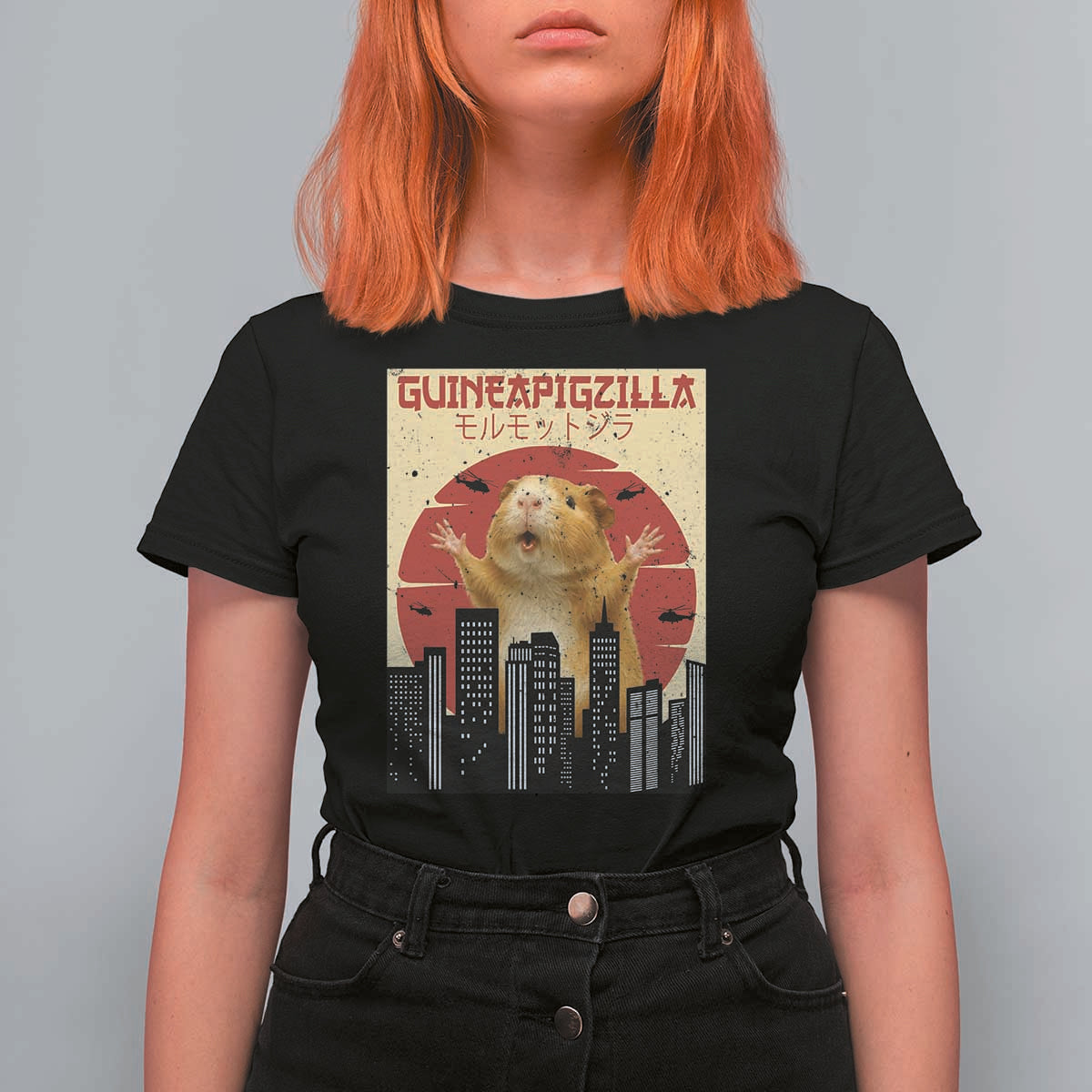Guineapigzilla Giant T Shirt For Women Funny Guinea Pig Monster Tokyo Japan Gift - Wonder Print Shop