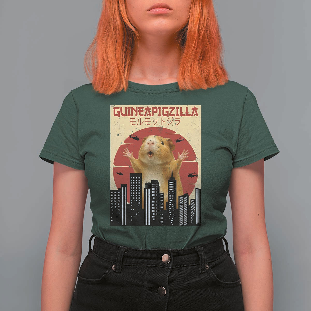 Guineapigzilla Giant T Shirt For Women Funny Guinea Pig Monster Tokyo Japan Gift - Wonder Print Shop