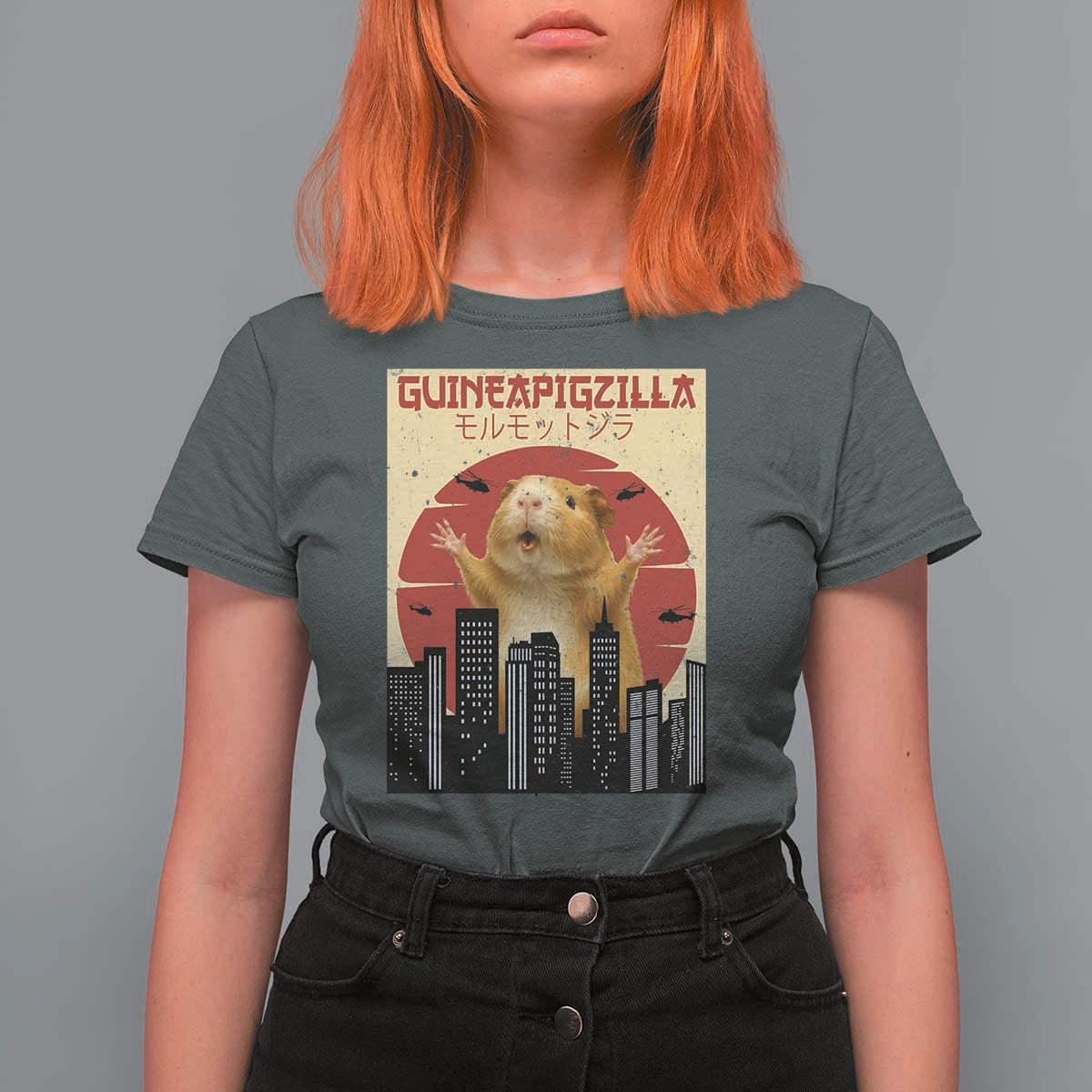 Guineapigzilla Giant T Shirt For Women Funny Guinea Pig Monster Tokyo Japan Gift - Wonder Print Shop
