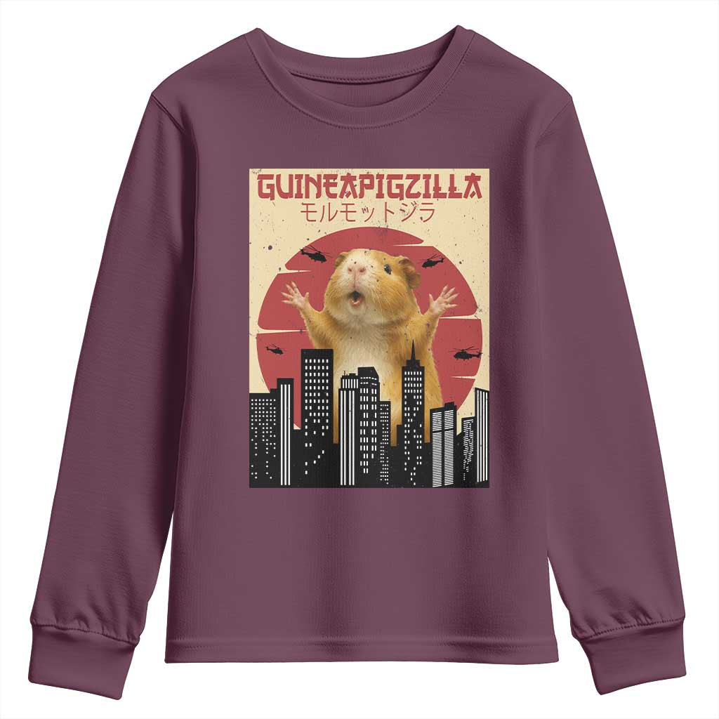Guineapigzilla Giant Youth Sweatshirt Funny Guinea Pig Monster Tokyo Japan Gift - Wonder Print Shop