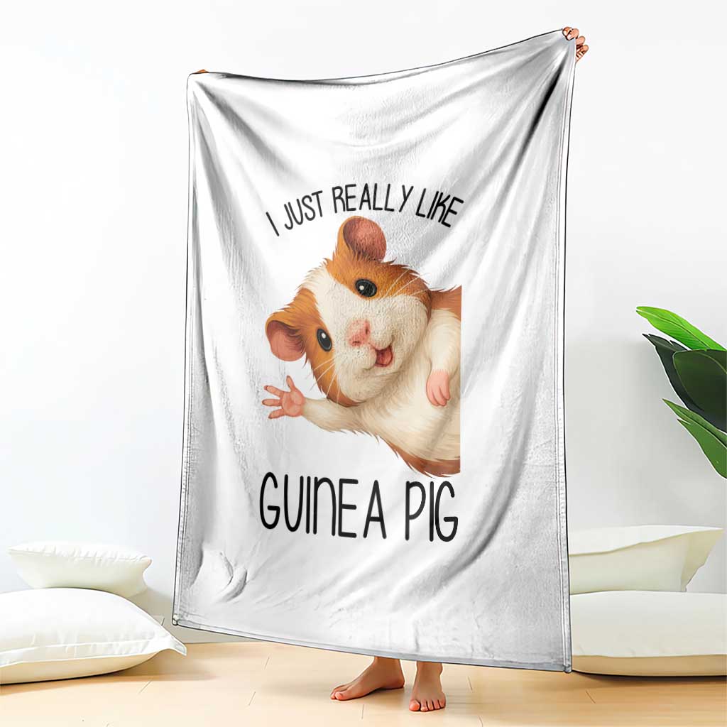 I Just Really Like Guinea Pigs Throw Blanket Funny Cavy Lover - Wonder Print Shop