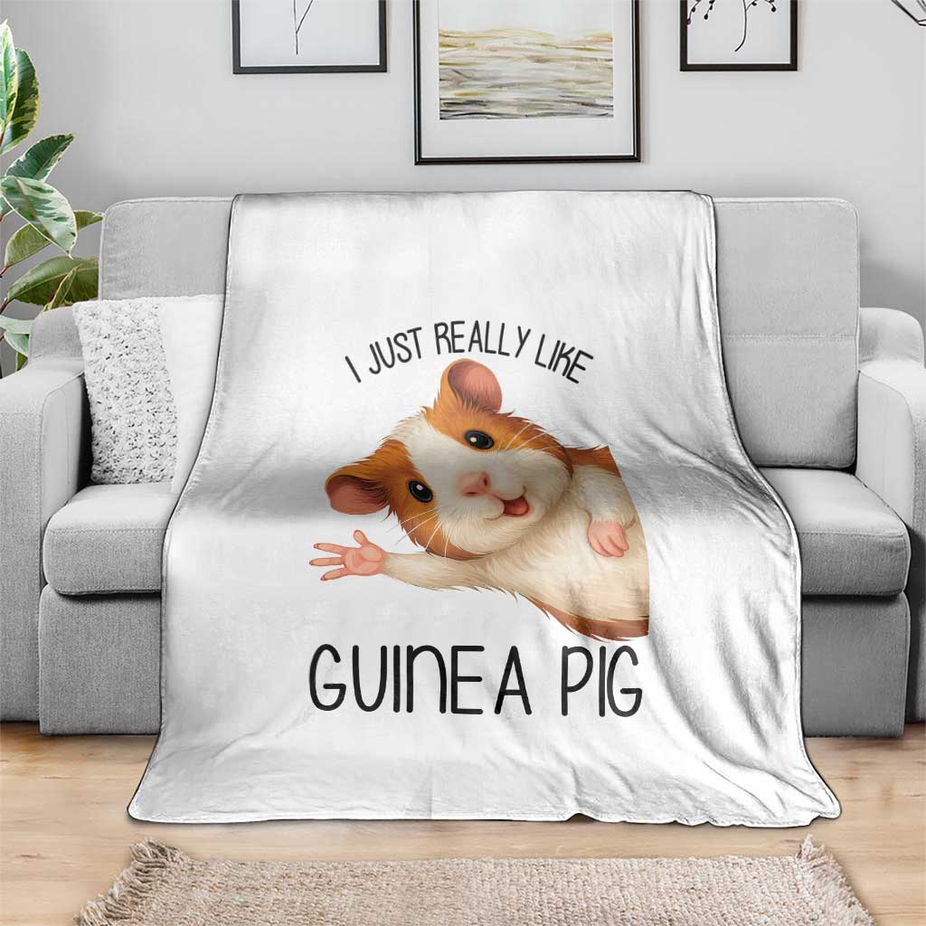 I Just Really Like Guinea Pigs Throw Blanket Funny Cavy Lover - Wonder Print Shop