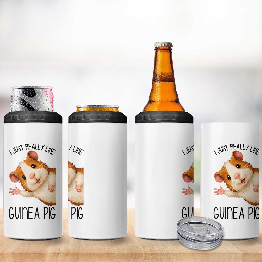 I Just Really Like Guinea Pigs 4 in 1 Can Cooler Tumbler Funny Cavy Lover - Wonder Print Shop